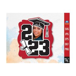 Graduation Fan SVG, Graduation Centerpiece png, DIY Photo Centerpiece 2023 Cutting Files For Graduation Decor