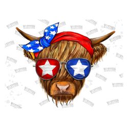 4th of July cow png, 4th of july Highland cow Png, 4th Of July, Png, Patriotic cow, Patriotic shirt, Highland cow png, S