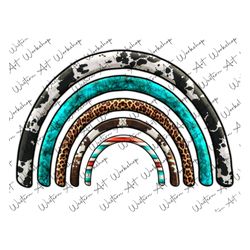 Western Rainbow Sublimation Png, Sunflower Rainbow Png, Cowhide Rainbow Png,  Leopard Rainbow Png, Digital Download, Sub