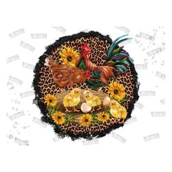 Western Coop Animals Sunflower Background Png, Western Farm Chickens Png, Western Design Png, Farm Animals Png, Rooster