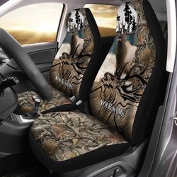 Elk Hunting Custom Name 3D All Over Print Seat Covers &8211 Car Accessories Hunting Gifts Set Of 2 &8211 Fsd219