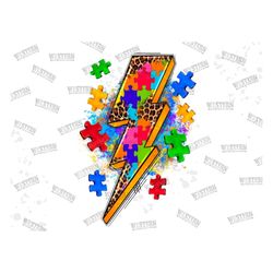 Autism lightning bolt png sublimation design download, Autism awareness png, Autism puzzle pieces png, sublimate designs