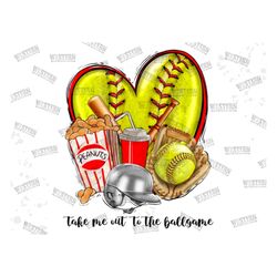 Take Me Out To The Ballgame png, Softball clipart, Softball Sublimation, Digital Download, Love Softball,Softball Mom pn