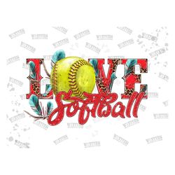 Love Softball Sublimation Png, Softball Design Png, Softball Png, Western Design Png, Western Digital Download,Digital D