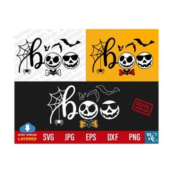 Boo svg, halloween png sublimation, Cute boo dxf, Bats, Spider web svg, Ghost face SVG cut files for Cricut, Silhouette