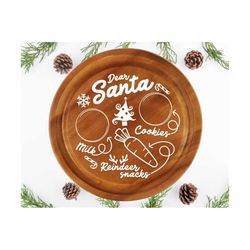 Santa tray svg circle Christmas Cut File for Cricut Silhouette ,Great for Christmas Cookies and Milk Tray