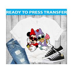 Ready to Press - Disney Transfers - Colorful  Minnie & Daisy - DTF- Iron On Transfers  - Disney - Heat Transfers - Heat