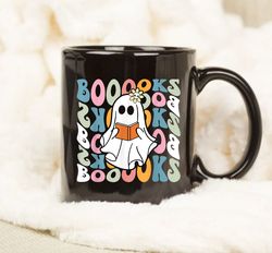 Booooks Ghost Funny Halloween Mug, Teacher Book Library Reading Mug