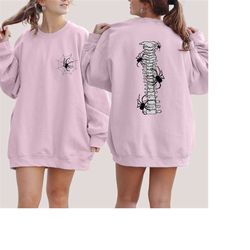 Spider Spine Sweatshirt, Halloween Sweatshirt, Halloween Hoodie, Halloween Gift, Spooky Season Sweatshirt, Gift For Hall