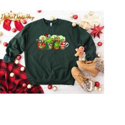 Happy Christmas Fall Coffee Comfort Colors Shirt, Funny Coffee Sweatshirt, Fall Coffee Tee, Cute Grinchmas Coffee TShirt