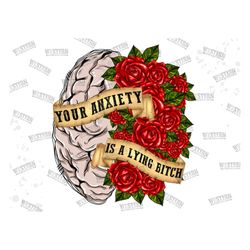 Anxiety PNG | Digital Design Download | Mental Health Png | Sublimation | rose png | western png | Shirt Designs |Sublim