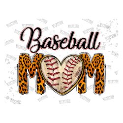 Baseball Mom Heart Sublimation Png, Baseball Mom Png File, Baseball Png, Baseball Heart Png,Leopard Baseball,Baseball Cl