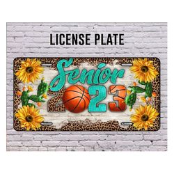 Senior 2023 Basketball License Plate, Basketball License Plate Png, Sunflower Png, Sport License Plate Png, Basketball P