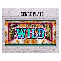 Western Wild License Plate Png, Western Design Png, Wild License Plate Template PNG, Cowhide License Plate Template Down