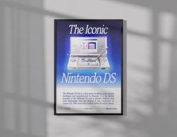 Retro Nintendo DS Poster  Poster Print  Vintage style Poster  Wall Art