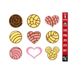 Concha svg, Pan dulce svg, Mexican sweet bread SVG Bundle, cafecito y chisme svg, Valentine Sweet Concha, svg file for C