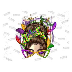 Afro messy bun Mardi Gras png sublimation design download, afro woman png, Mardi Gras png, afro Mardi Gras png, sublimat