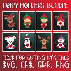 Christmas Lollipop Holder | Paper Craft Templates SVG | Sucker holder Bundle