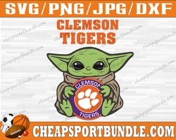 Clemson Tigers Baby Yoda svg, Clemson Tigers svg, N C A A Teams svg, N C A A Svg, Png, Dxf, Eps, Instant Download