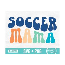 Retro Soccer Mama Svg, Vintage Soccer Mom Svg, Wavy Letters Svg, Soccer Mom Shirt Svg, Groovy Soccer Mama Png Sublimatio