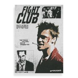 Fight Club Poster, David Fincher, Vintage Retro Art Print Poster, No Framed, Gift