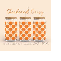 Geometric  Square Daisy Libbey Can Glass Svg, 16 Oz Can Glass, Geometric Svg, Daisy Svg, Cricut Patterns, Beer Can Glass