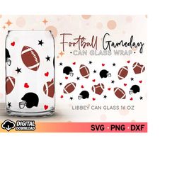 football can glass svg, football libbey svg, can glass cup svg, football can glass wrap svg, 16oz glass can cut file, ca