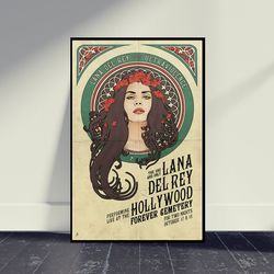 Lana Del Rey 'Did You Know That There's a Tunnel Under Ocean Blvd' Album Cover Poster, No Framed, Gift