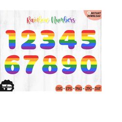 Rainbow Numbers SVG, Colorful Numbers svg, Unicorn Birthday svg, Rainbow Unicorn, Number svg, Rainbow Birthday, Gay Prid