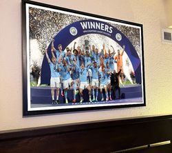 Man City FC Champions League Winners 2022 - 2023 Poster, Champions League Football Trophy 2023, No Framed, Gift