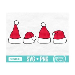 santa hat svg bundle, santa hat png, santa svg, christmas svg, santa hat clipart, instant digital download