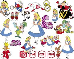 Alice in Wonderland SVG, Alice svg, Disney Princess svg, Wonderland, Queen of hearts svg, Alice Clipart
