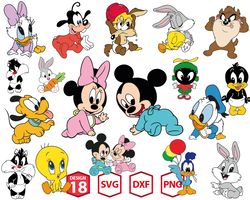Baby Mickey Mouse and Friends SVG, Disney Baby Minnie Mouse Svg, Babies Friends Svg