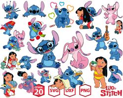 Lilo and Stitch Svg, Stitch svg, Angel Svg, Stitch Characters Svg, Stitch Svg Bundle