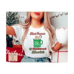 Hot Cocoa and Christmas Movies Png, Merry Vibes, Merry Christmas Png, Merry and Bright, Holly Jolly PNG, Retro Christmas