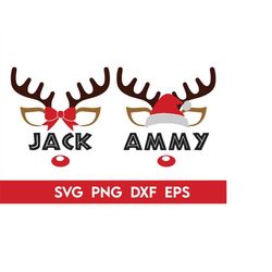 Reindeer Monogram SVG, Reindeer Face SVG, Christmas Reindeer SVG, Christmas Svg, Xmas Svg, Christmas Family Shirts svg,