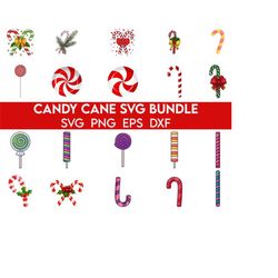 Candy Cane SVG, Candy Canes Clipart, Candy Cane with Bow Svg, Christmas SVG Clipart, Sweets Svg, Candy Svg, Holiday, Can