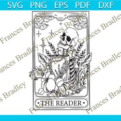 The Reader Tarot Card Skeleton SVG Skeleton Reading SVG