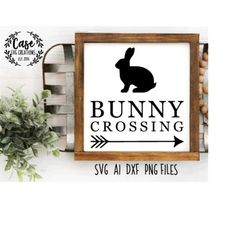 Bunny Crossing Easter SVG Files for Cricut | Ai, Dxf and Printable PNG Files for Printing and IronOns | Farm House | Rus