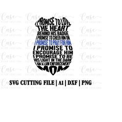 Police Mom SVG Cutting File, AI, Dxf and PNG Printable File | Instant Download | Cricut and Silhouette | Blue Line | Thi
