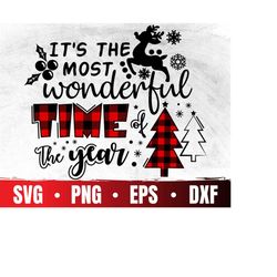 Its The Most Wonderful Time Of The Year SVG | Christmas Clipart | Happy Holidays | Merry Christmas PNG | Commercial Use