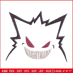 Nightmare embroidery design, Pokemon embroidery, Anime design, Embroidery file, Digital download, Embroidery shirt