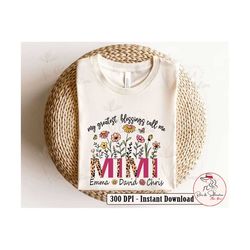 Personalization Name Png, Mothers Day Png, Floral Mimi Png, Flower Png, Mama Png, Mom Png, Mom Life Png, Floral Mom Png,