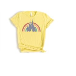 Rainbow Disney Castle Shirt, Disney Castle Shirt, Family Travel Shirt, Family Vacation Shirt, Disney Ear Shirt, Gift For