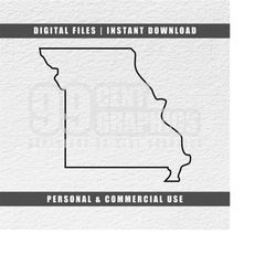 Missouri Svg, United States Svg, State Outline Svg, Cricut Svg, Engraving File Svg, Cut File Svg, Instant Download