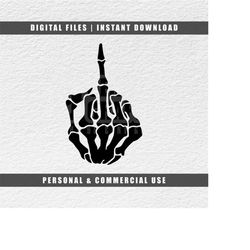 Skeleton Middle Finger, Halloween Svg, Cricut Svg, Engraving File Svg, Cut File Svg, Instant Download