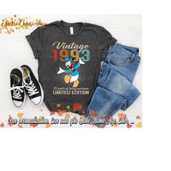 Personalized Donald Duck 1993 30 Years Of Being Awesome Limited Edition Disney Vintage Shirt, Donald Duck 30 Years Old T