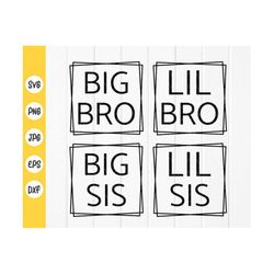 Big Sis Lil Sis SVG , Big Bro Lil Bro SVG, Siblings Matching Bundle svg, Promoted Sibling svg cutting file,Instant Downl
