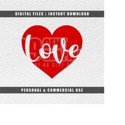 Red Heart Svg, Love Cut Out, Silhouette Svg, Cricut Svg, Cut File Svg, Instant Download