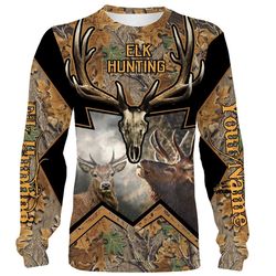 Elk hunting Custom Name 3D All over print Shirts, Face shield &8211 personalized hunting gifts &8211 FSD279